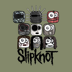 Свитшот хлопковый мужской Slipknot Masks, цвет: авокадо — фото 2