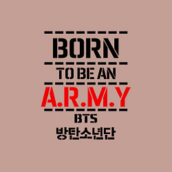Свитшот хлопковый мужской Born to be an ARMY BTS, цвет: пыльно-розовый — фото 2