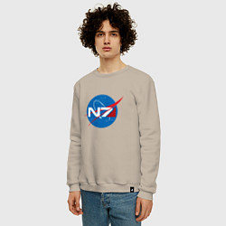 Свитшот хлопковый мужской NASA N7, цвет: миндальный — фото 2