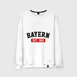 Свитшот хлопковый мужской FC Bayern Est. 1900, цвет: белый