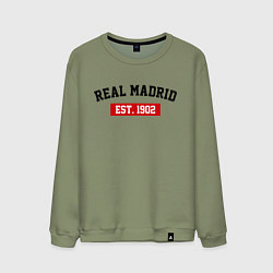 Свитшот хлопковый мужской FC Real Madrid Est. 1902, цвет: авокадо