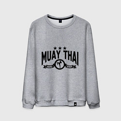 Свитшот хлопковый мужской Muay thai boxing, цвет: меланж