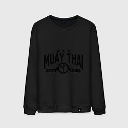 Свитшот хлопковый мужской Muay thai boxing, цвет: черный