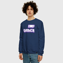 Свитшот хлопковый мужской Twitch Gamer, цвет: тёмно-синий — фото 2