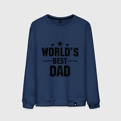 Свитшот хлопковый мужской Worlds best DADDY, цвет: тёмно-синий