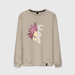 Свитшот хлопковый мужской Natsu Quote, цвет: миндальный