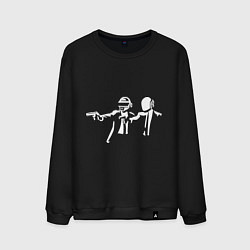 Свитшот хлопковый мужской Daft Punk, цвет: черный