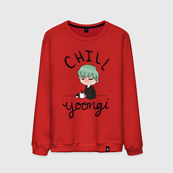 Свитшот хлопковый мужской Chill Yoongi, цвет: красный