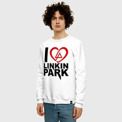 Свитшот хлопковый мужской I love Linkin Park, цвет: белый — фото 2