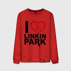 Свитшот хлопковый мужской I love Linkin Park, цвет: красный