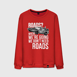 Свитшот хлопковый мужской We don't need roads цвета красный — фото 1