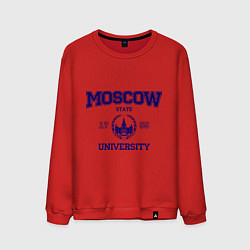 Свитшот хлопковый мужской MGU Moscow University, цвет: красный