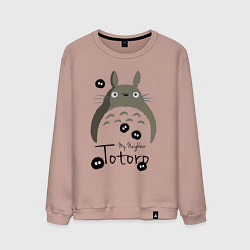 Свитшот хлопковый мужской My Neighbor Totoro, цвет: пыльно-розовый