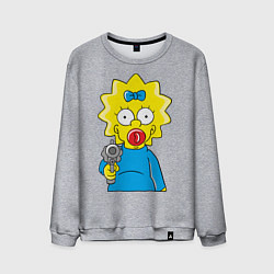 Свитшот хлопковый мужской Мэгги с револьвером, цвет: меланж