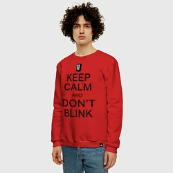 Свитшот хлопковый мужской Keep Calm & Don't Blink, цвет: красный — фото 2