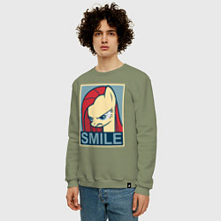 Свитшот хлопковый мужской MLP: Smile, цвет: авокадо — фото 2
