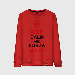 Свитшот хлопковый мужской Keep Calm & Forza Milan, цвет: красный