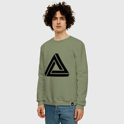 Свитшот хлопковый мужской Triangle Visual Illusion, цвет: авокадо — фото 2