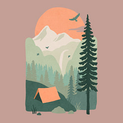 Свитшот хлопковый мужской Wood Adventure, цвет: пыльно-розовый — фото 2