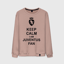 Свитшот хлопковый мужской Keep Calm & Juventus fan, цвет: пыльно-розовый