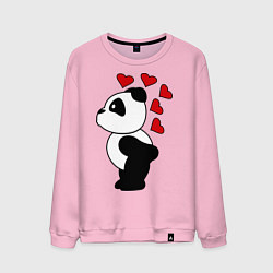 Свитшот хлопковый мужской Поцелуй панды: для него, цвет: светло-розовый