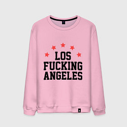Свитшот хлопковый мужской Los Fucking Angeles цвета светло-розовый — фото 1