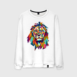 Свитшот хлопковый мужской Lion Art, цвет: белый