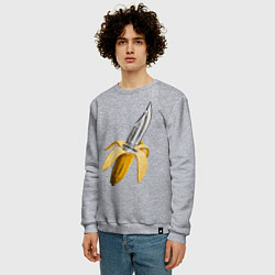 Свитшот хлопковый мужской Banana Knife, цвет: меланж — фото 2