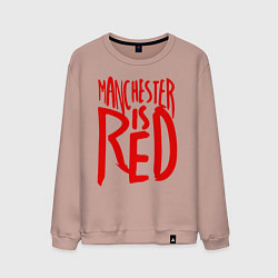 Свитшот хлопковый мужской Manchester is Red, цвет: пыльно-розовый