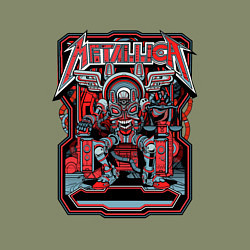 Свитшот хлопковый мужской Metallica: Robot Style, цвет: авокадо — фото 2