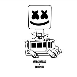 Свитшот хлопковый мужской Marshmello X, цвет: белый — фото 2