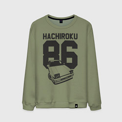 Свитшот хлопковый мужской Toyota AE86 Hachiroku, цвет: авокадо