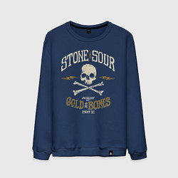 Свитшот хлопковый мужской Stone Sour: Gold Bones, цвет: тёмно-синий
