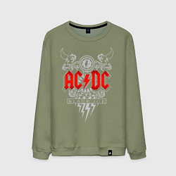 Свитшот хлопковый мужской AC/DC: Black Ice, цвет: авокадо