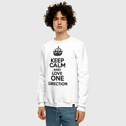 Свитшот хлопковый мужской Keep Calm & Love One Direction, цвет: белый — фото 2