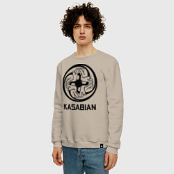 Свитшот хлопковый мужской Kasabian: Symbol, цвет: миндальный — фото 2