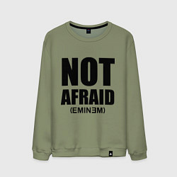 Свитшот хлопковый мужской Not Afraid, цвет: авокадо
