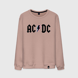 Свитшот хлопковый мужской AC/DC, цвет: пыльно-розовый