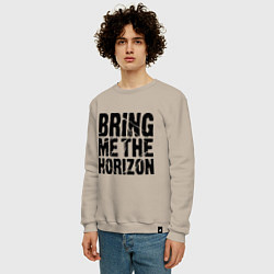 Свитшот хлопковый мужской Bring me the horizon, цвет: миндальный — фото 2