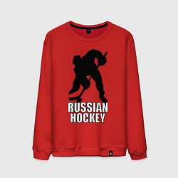 Свитшот хлопковый мужской Russian Black Hockey, цвет: красный