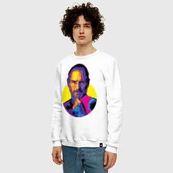 Свитшот хлопковый мужской Jobs Colors, цвет: белый — фото 2