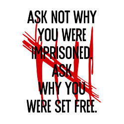 Свитшот хлопковый мужской Ask why you were set free, цвет: белый — фото 2