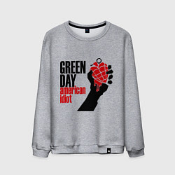 Свитшот хлопковый мужской Green Day: American idiot, цвет: меланж