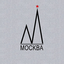 Свитшот хлопковый мужской Москва-чёрный логотип-2, цвет: меланж — фото 2