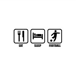 Свитшот хлопковый мужской Eat Sleep Football, цвет: белый — фото 2