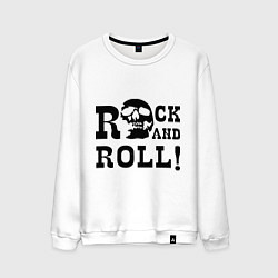 Свитшот хлопковый мужской Rock and roll, цвет: белый