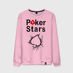 Свитшот хлопковый мужской Poker Stars, цвет: светло-розовый