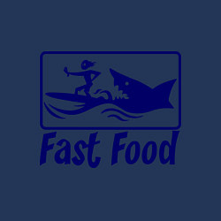 Свитшот хлопковый мужской Shark fast food, цвет: тёмно-синий — фото 2
