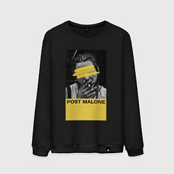 Свитшот хлопковый мужской Post Malone, цвет: черный