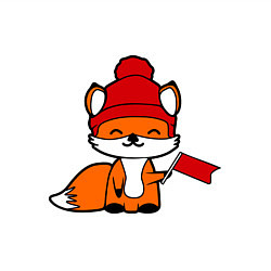 Свитшот хлопковый мужской Лисичка с флажком, цвет: белый — фото 2